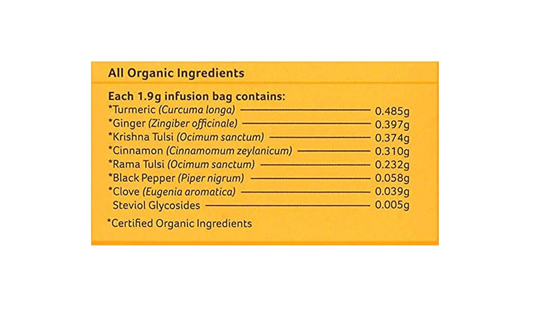 Organic India Tulsi Ginger Turmeric Tea   Box  25 pcs